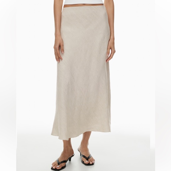 Aritzia Babaton Slip Linen Maxi Skirt in Natural Ecru Size 4 - Picture 1 of 5